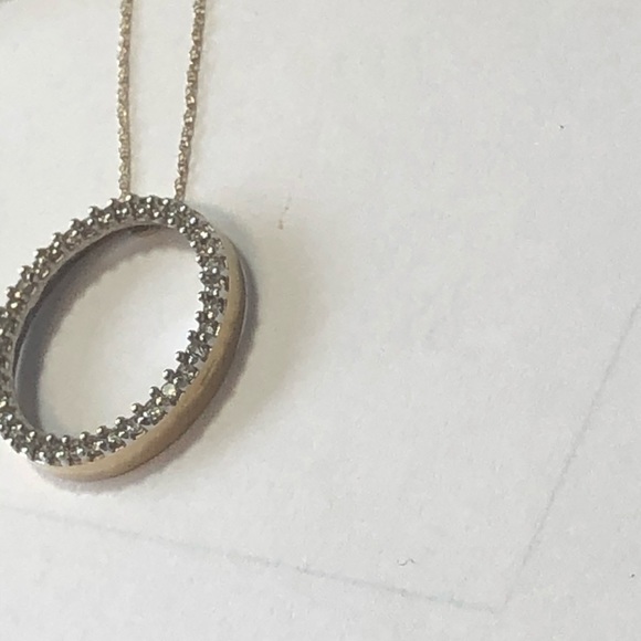 14 kt yellow gold & genuine diamonds “ circle “ - Picture 2 of 8